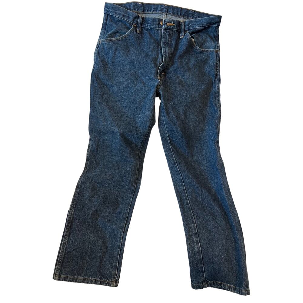Rustler Straight Leg Blue Jeans Mens 36x29